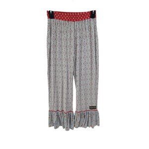 Matilda Jane Knit Pants Pull On Boho Casaul Ruffle Hem Mult Color Women's Size S